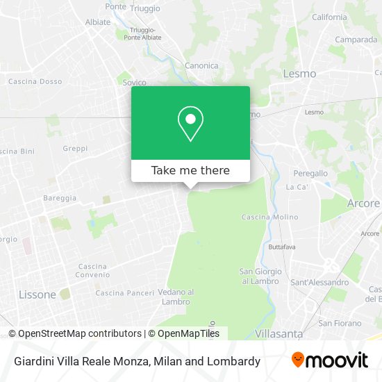 Giardini Villa Reale Monza map