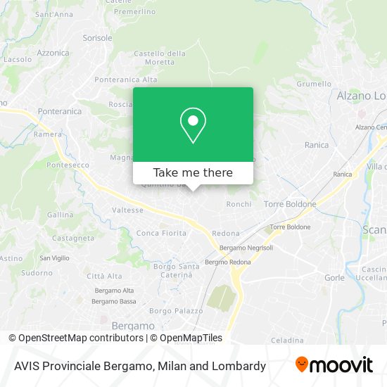 AVIS Provinciale Bergamo map