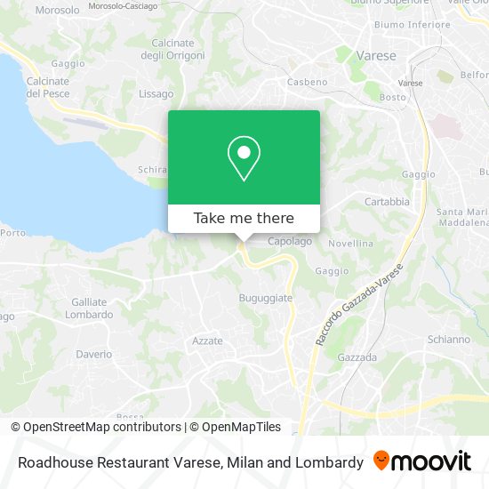 Roadhouse Restaurant Varese map