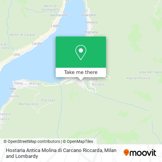 Hostaria Antica Molina di Carcano Riccarda map