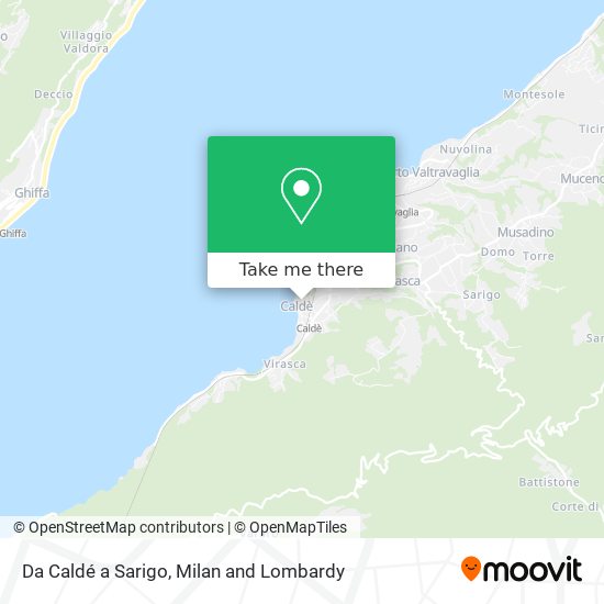 Da Caldé a Sarigo map