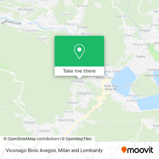 Viconago Bivio Avegno map