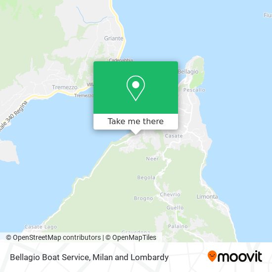 Bellagio Boat Service map