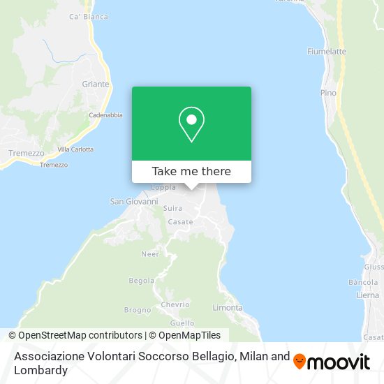 Associazione Volontari Soccorso Bellagio map