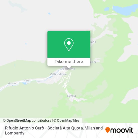 Rifugio Antonio Curò - Società Alta Quota map