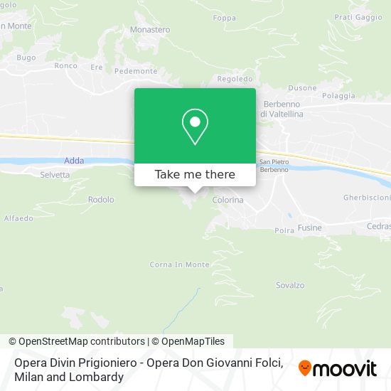 Opera Divin Prigioniero - Opera Don Giovanni Folci map