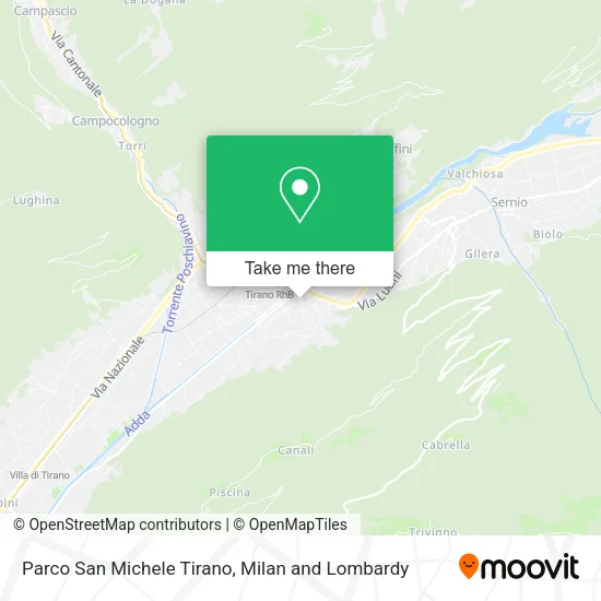 Parco San Michele Tirano map