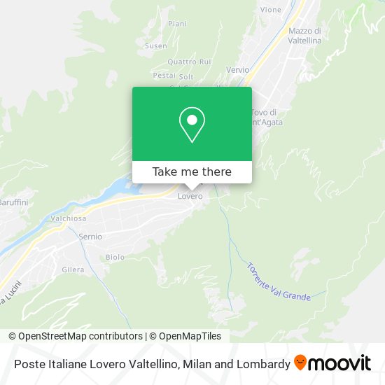 Poste Italiane Lovero Valtellino map