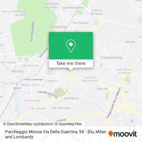 Parcheggio Monza Via Della Guerrina, 98 - Blu map