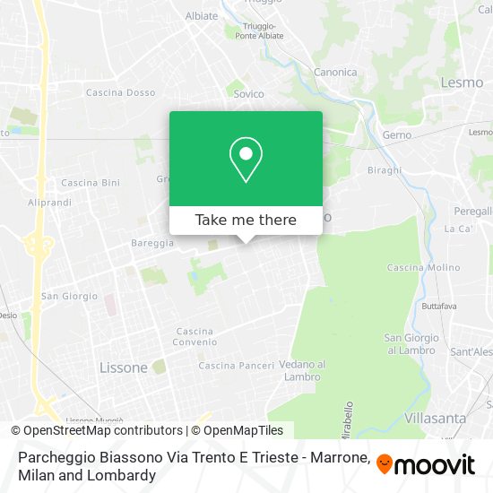 Parcheggio Biassono Via Trento E Trieste - Marrone map