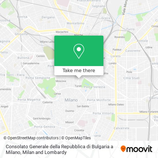 Consolato Generale della Repubblica di Bulgaria a Milano map