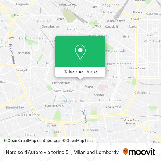 Narciso d'Autore via torino 51 map