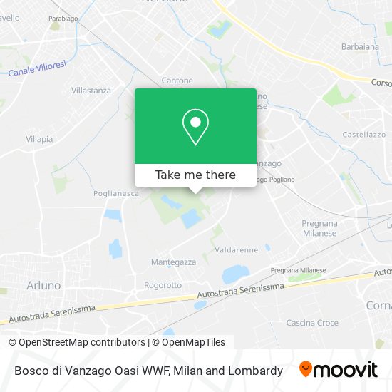 Bosco di Vanzago Oasi WWF map