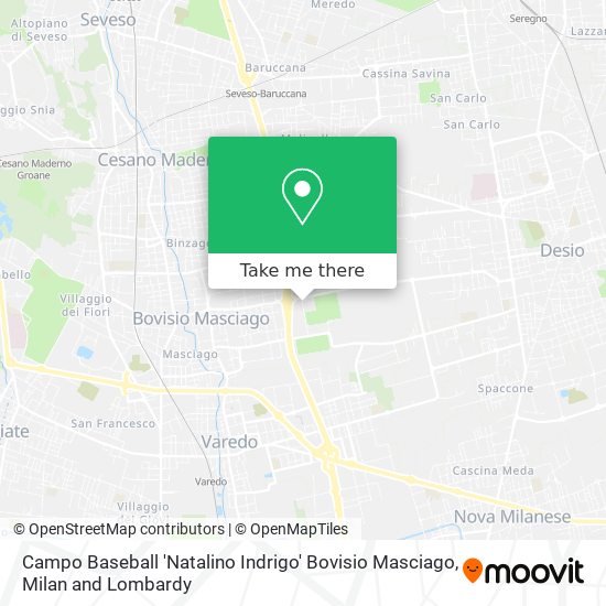 Campo Baseball 'Natalino Indrigo' Bovisio Masciago map