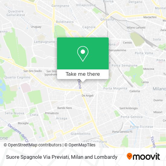 Suore Spagnole Via Previati map