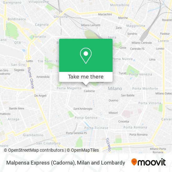 How to get to Malpensa Express (Cadorna) in Milano by Bus, Metro, Train or  Light Rail?