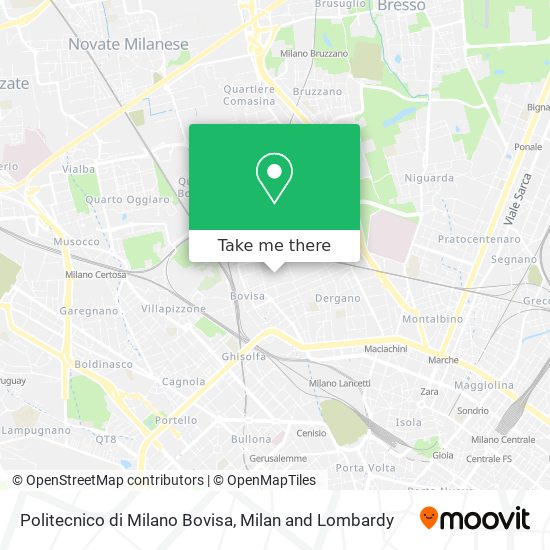 Politecnico di Milano Bovisa map