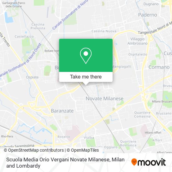 Scuola Media Orio Vergani Novate Milanese map
