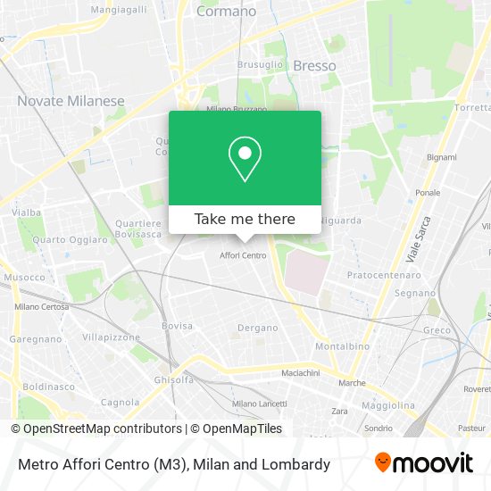 Metro Affori Centro (M3) map