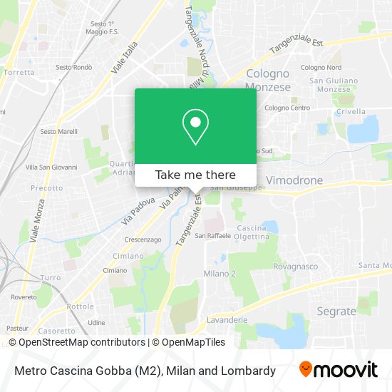 Metro Cascina Gobba (M2) map