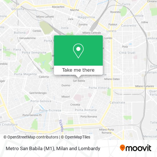 Metro San Babila (M1) map