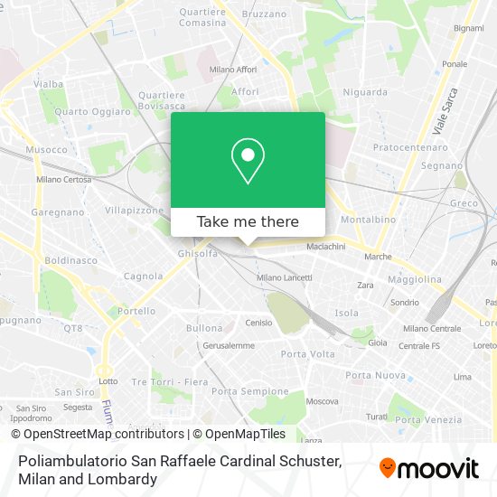 Poliambulatorio San Raffaele Cardinal Schuster map