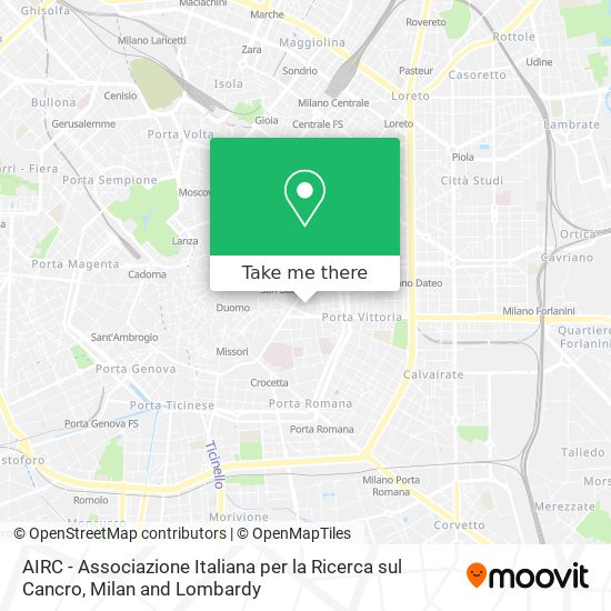 AIRC - Associazione Italiana per la Ricerca sul Cancro map