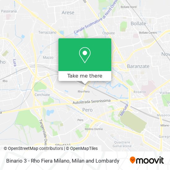 Binario 3 - Rho Fiera Milano map