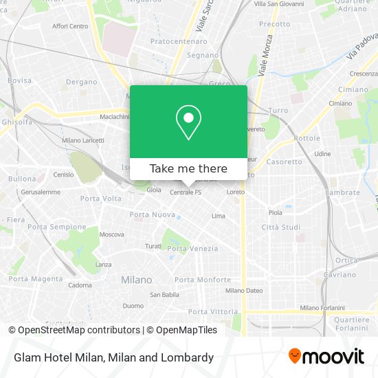 Glam Hotel Milan map