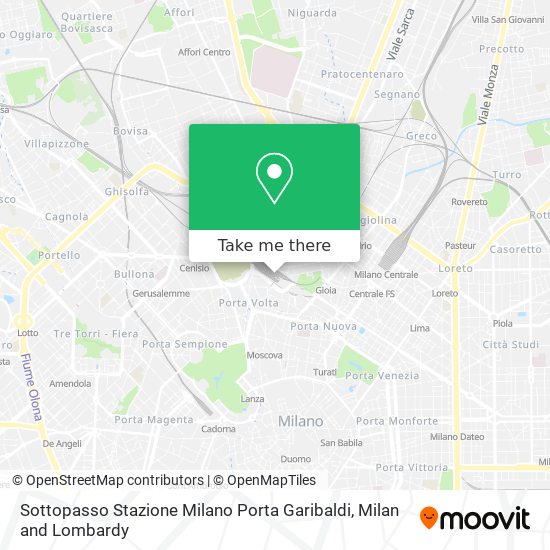 Sottopasso Stazione Milano Porta Garibaldi map