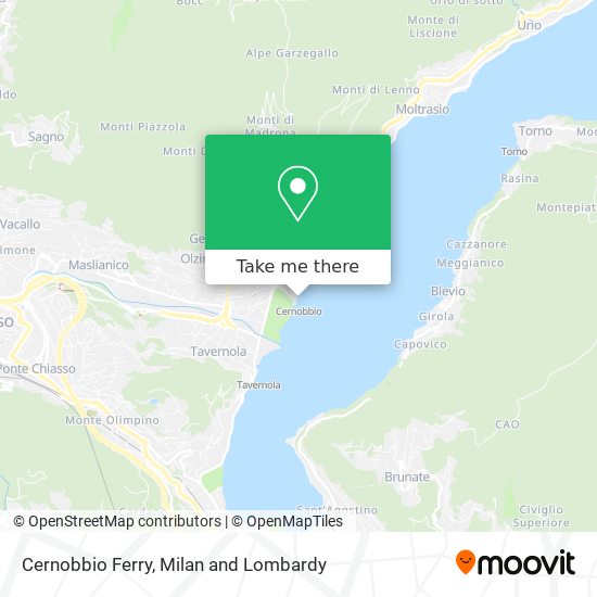 Cernobbio Ferry map