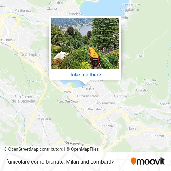 funicolare como brunate map