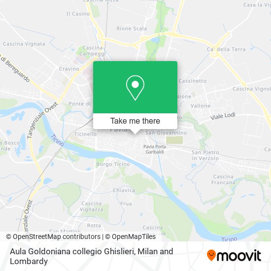 Aula Goldoniana collegio Ghislieri map