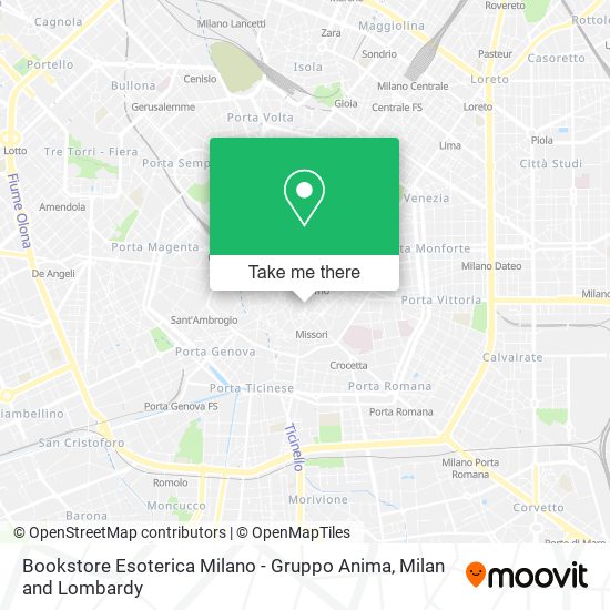 Bookstore Esoterica Milano - Gruppo Anima map
