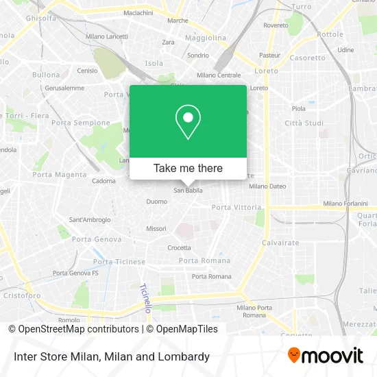 Inter Store Milan map