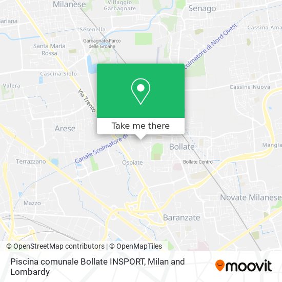Piscina comunale Bollate INSPORT map