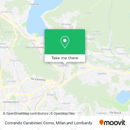 Comando Carabinieri Como map