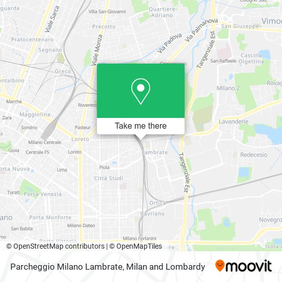 Parcheggio Milano Lambrate map