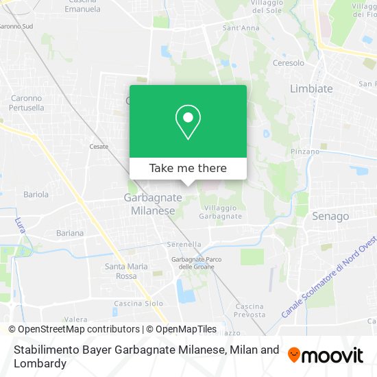 Stabilimento Bayer Garbagnate Milanese map