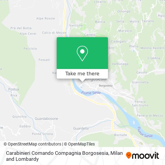 Carabinieri Comando Compagnia Borgosesia map