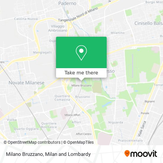 Milano Bruzzano map