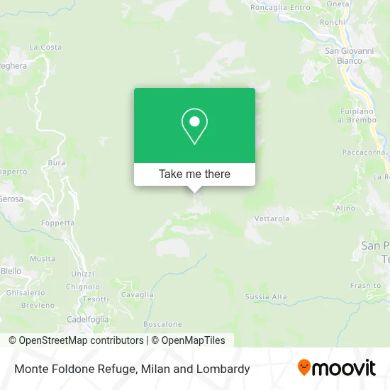 Monte Foldone Refuge map