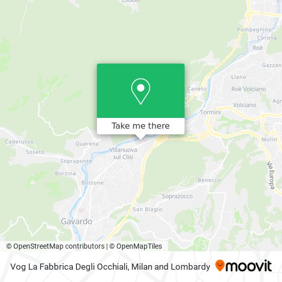 Vog La Fabbrica Degli Occhiali map