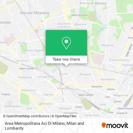 Area Metropolitana Aci Di Milano map