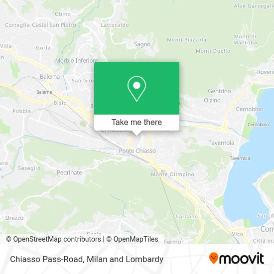 Chiasso Pass-Road map