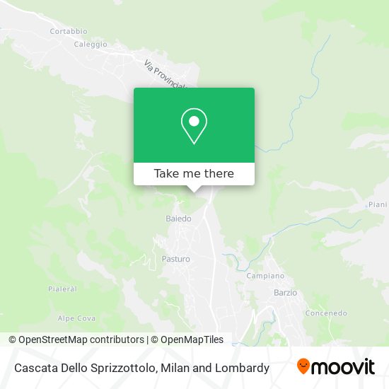 Cascata Dello Sprizzottolo map
