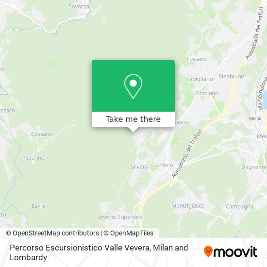 Percorso Escursionistico Valle Vevera map