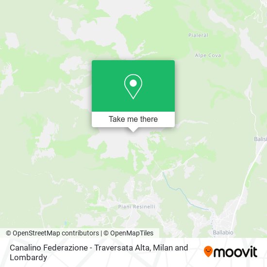 Canalino Federazione - Traversata Alta map