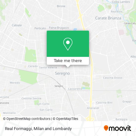 Real Formaggi map