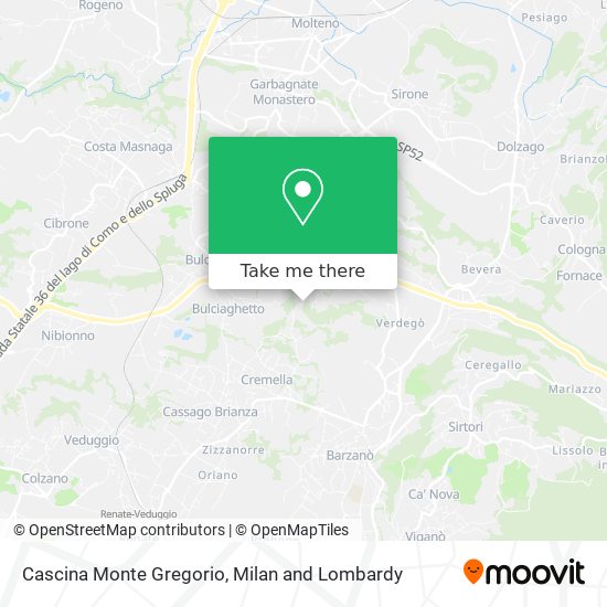 Cascina Monte Gregorio map